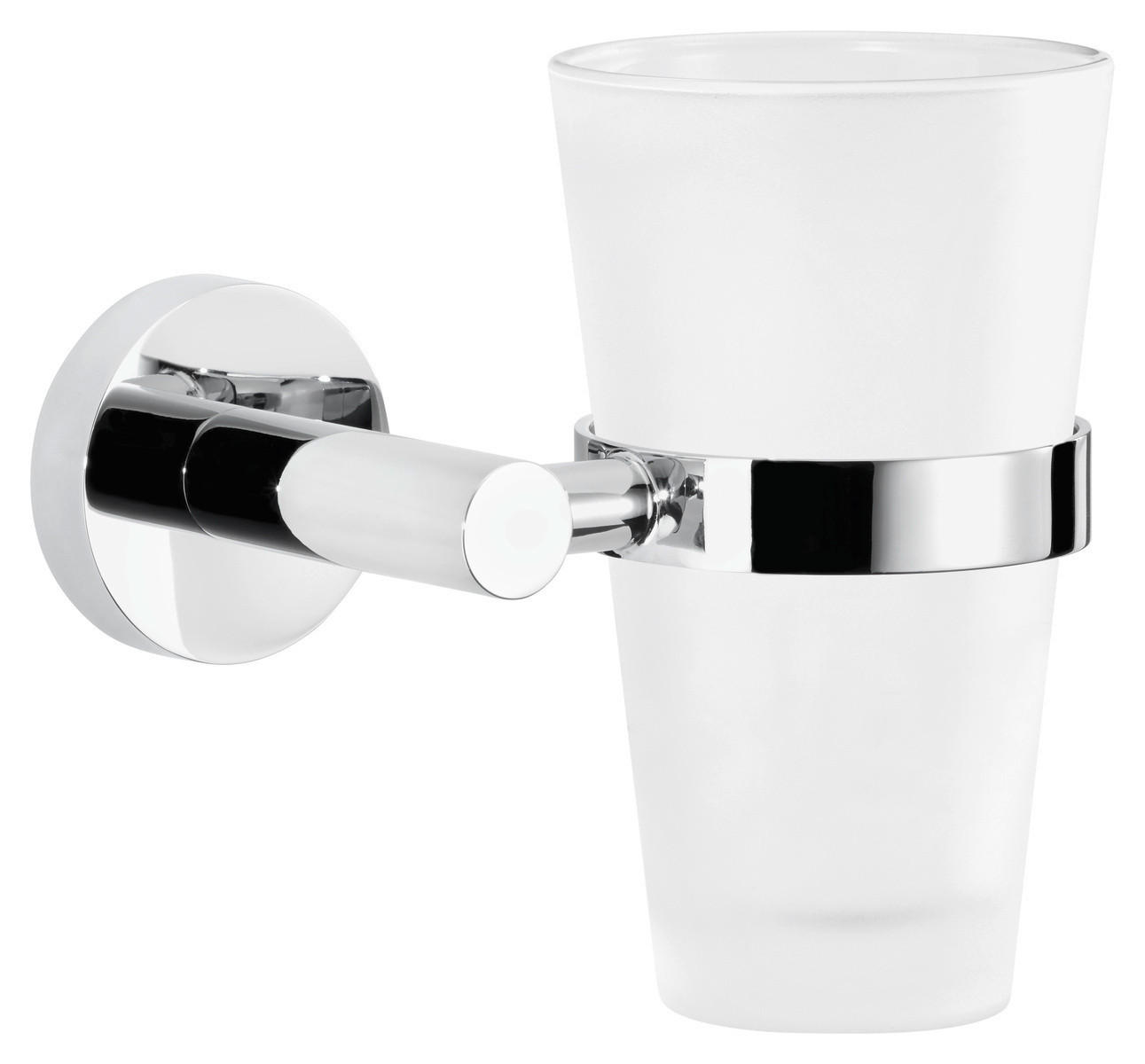 MUNDSPÜLBECHER EXXCELLENT  - Chromfarben/Weiß, Basics, Glas/Metall (13/12/10cm) - Tesa