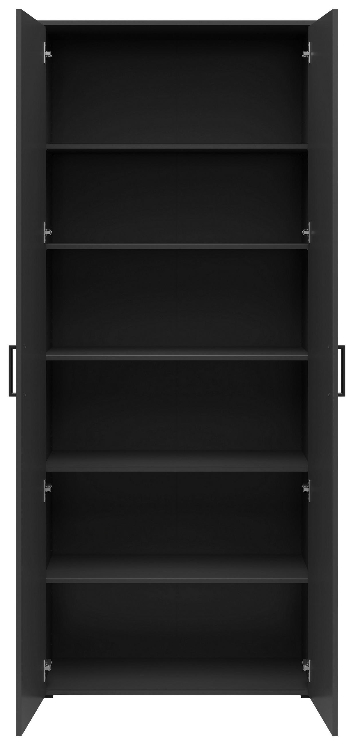 MEHRZWECKSCHRANK 80/195/40 cm  in Graphitfarben  - Anthrazit/Schwarz, MODERN, Holzwerkstoff/Kunststoff (80/195/40cm) - Carryhome
