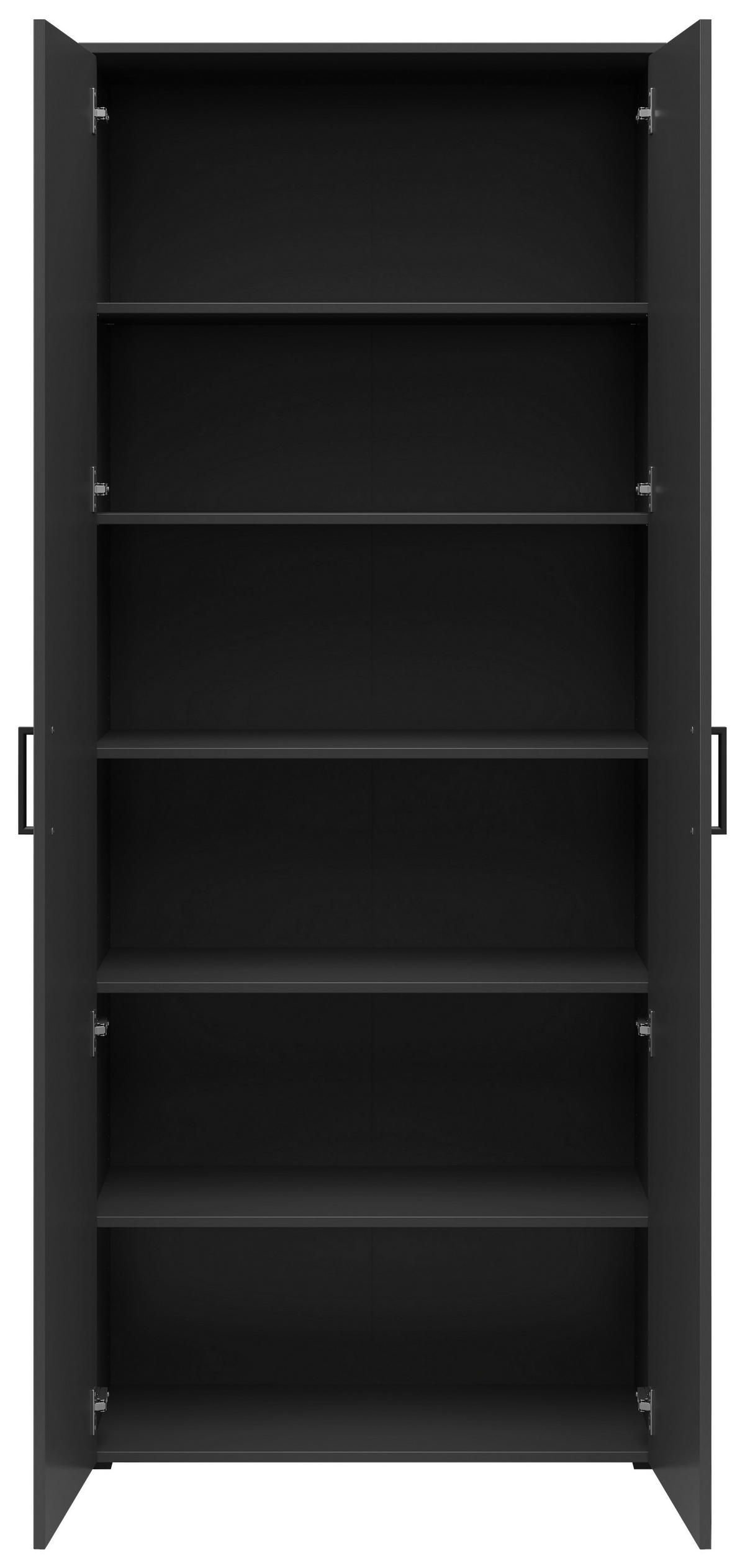VEČNAMENSKA OMARA, barve grafita - črna/barve grafita, Moderno, umetna masa/leseni material (80/195/40cm) - Carryhome