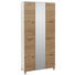 GARDEROBENSCHRANK Balkeneiche furniert lackiert Eichefarben, Weiß - Chromfarben/Eichefarben, Design, Glas/Holz (90/193/37cm) - Dieter Knoll