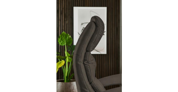 RELAXSESSEL in Leder Graubraun  - Edelstahlfarben/Graubraun, Design, Leder/Metall (76/119/86cm) - Dieter Knoll