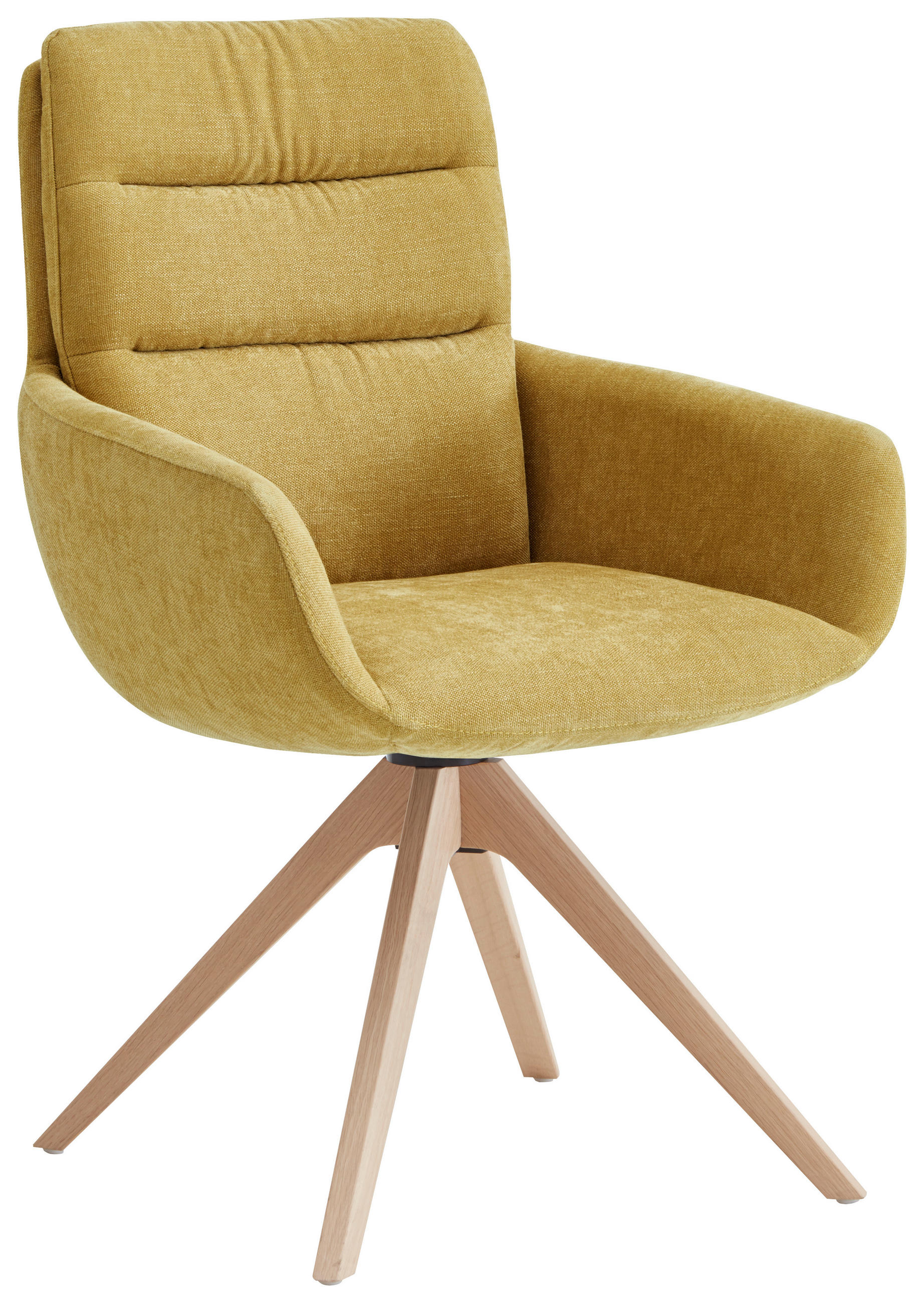 ARMLEHNSTUHL  in Mikrofaser  - Wildeiche/Gelb, KONVENTIONELL, Holz/Textil (61/90/64cm) - Venjakob