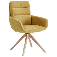 ARMLEHNSTUHL  in Mikrofaser  - Wildeiche/Gelb, KONVENTIONELL, Holz/Textil (61/90/64cm) - Venjakob