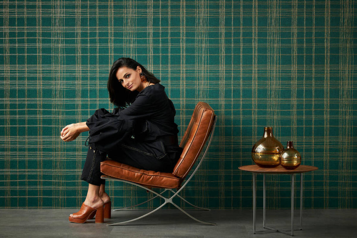 TAPETA VINILNA  zelena, zlatne boje  - zelena/zlatne boje, Basics, papir (53*1000cm)