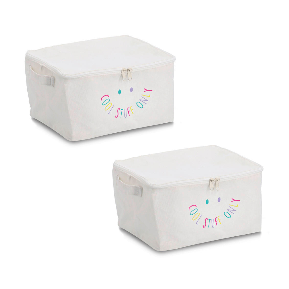 AUFBEWAHRUNGSBOX Cool Stuff  - Creme, Basics, Textil (30/24/15cm) - Zeller Present