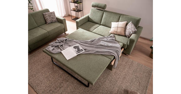 3-SITZER-SOFA in Flachgewebe Grün  - Chromfarben/Grün, Design, Textil/Metall (195/83/85cm) - Xora