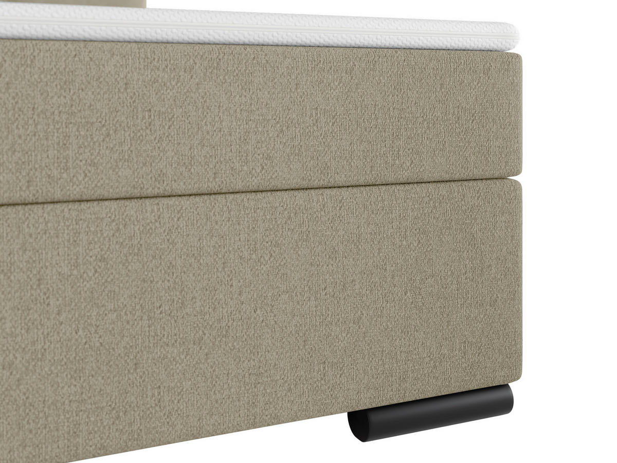 BOXSPRINGBETT 160/200 cm  in Beige  - Beige/Schwarz, MODERN, Karton/Holz (160/200cm) - MID.YOU