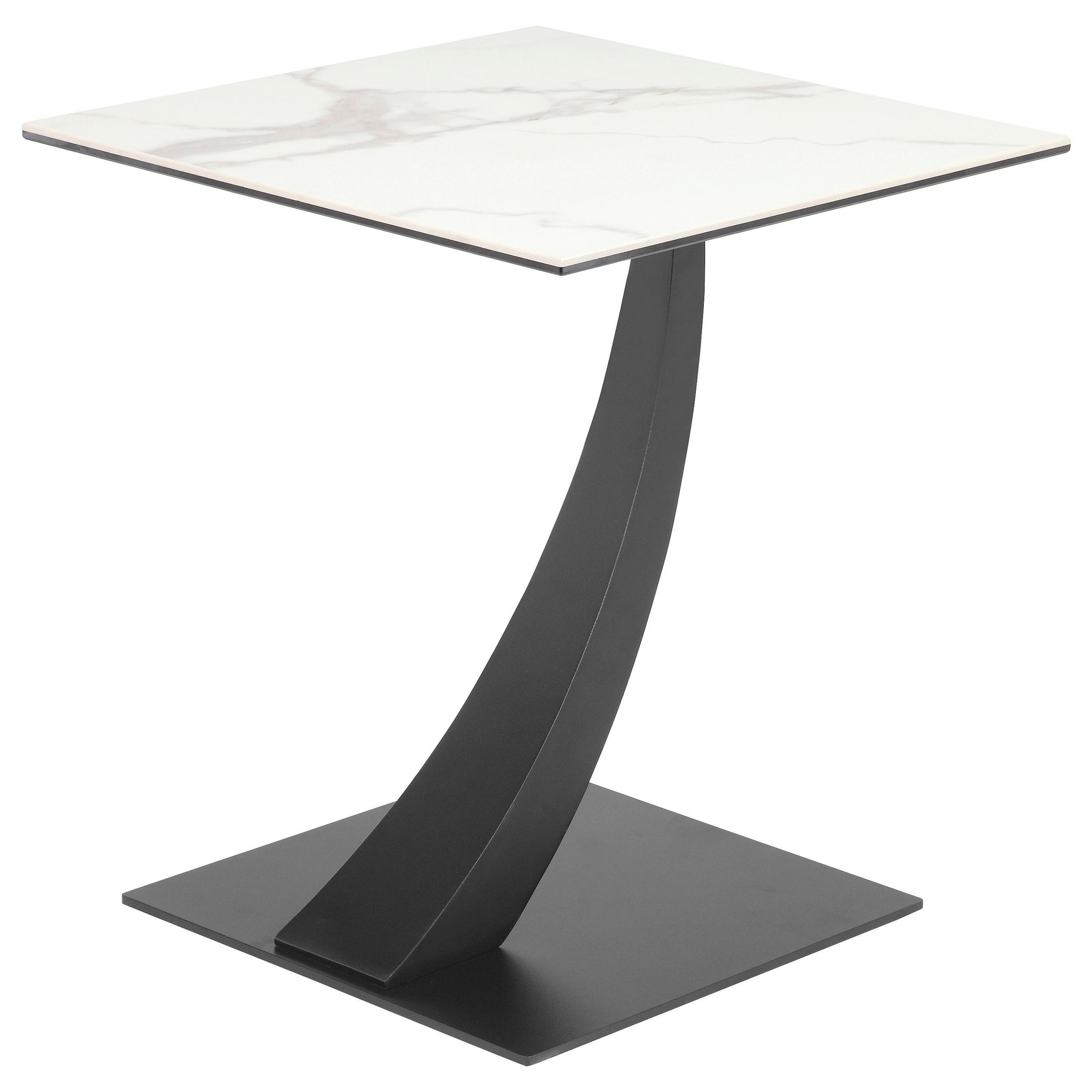 BEISTELLTISCH 45,5/45,5/50 cm Schwarz, Weiß quadratisch  - Schwarz/Weiß, Trend, Glas/Keramik (45,5/45,5/50cm) - Novel