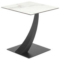 BEISTELLTISCH 45,5/45,5/50 cm Schwarz, Weiß quadratisch  - Schwarz/Weiß, Trend, Glas/Keramik (45,5/45,5/50cm) - Novel