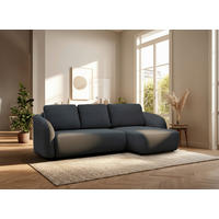 ECKSOFA PORTO Graphitfarben  - Schwarz/Graphitfarben, Design, Textil (270/154cm) - MID.YOU