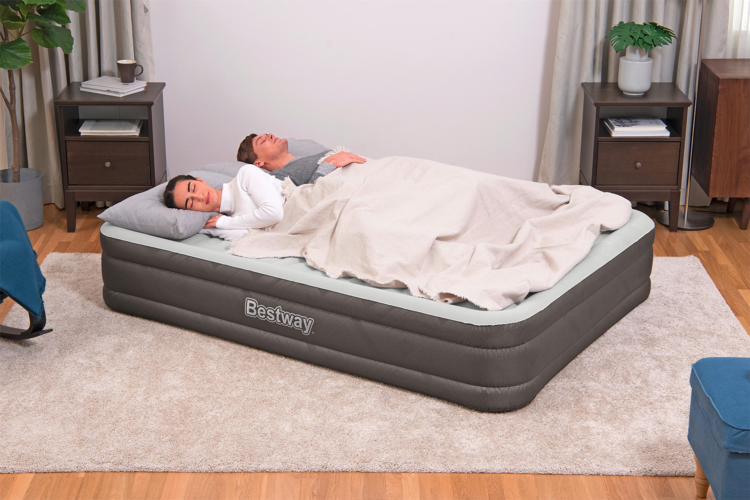 Матрас надувной bestway premium air bed 203х152х46см электронасос