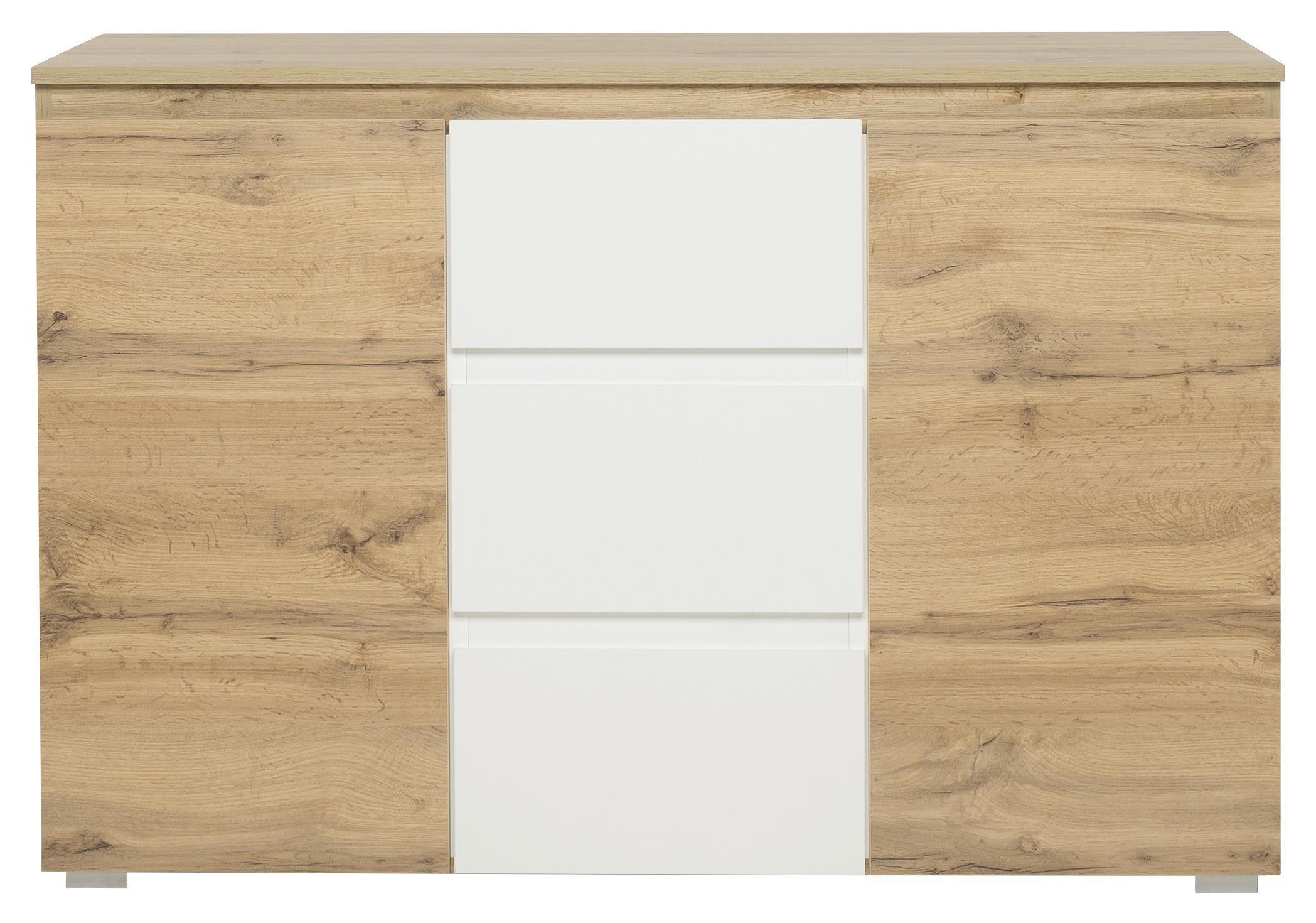 KOMODA S VRATIMA - boja hrasta/bela, Konvencionalno, pločasti materijal (120/80/40cm) - Carryhome