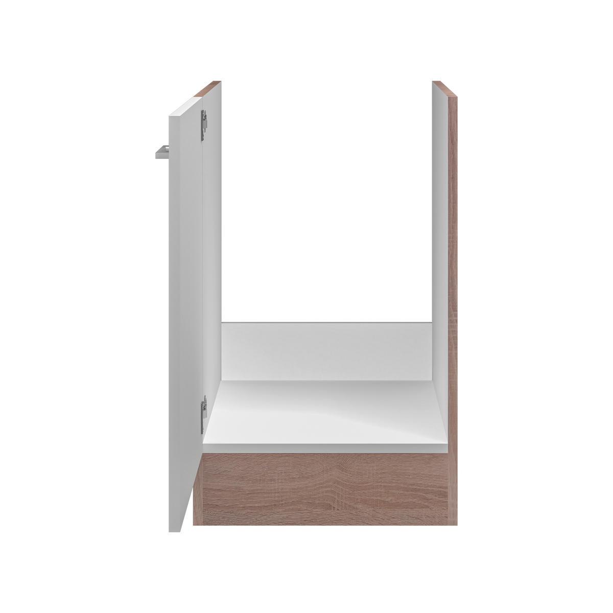 MINIKÜCHE 150,5 cm   in Sonoma Eiche, Weiß  - Alufarben/Weiß, MODERN, Holzwerkstoff/Kunststoff (150,5cm) - FlexWell