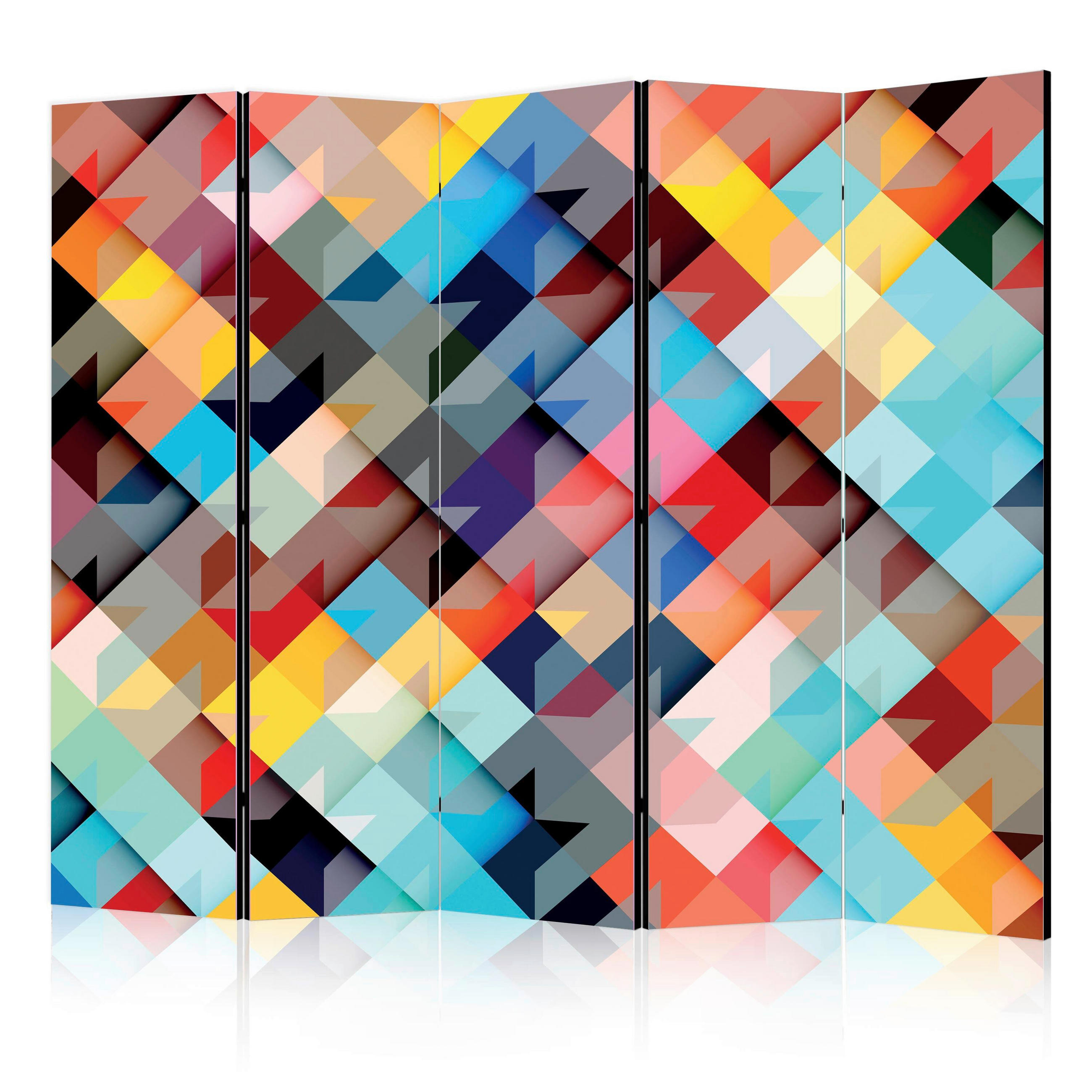 SKÄRMVÄGG  i trä, textil  multicolor  - multicolor, Basics, trä/textil (225/172/3cm) - artgeist
