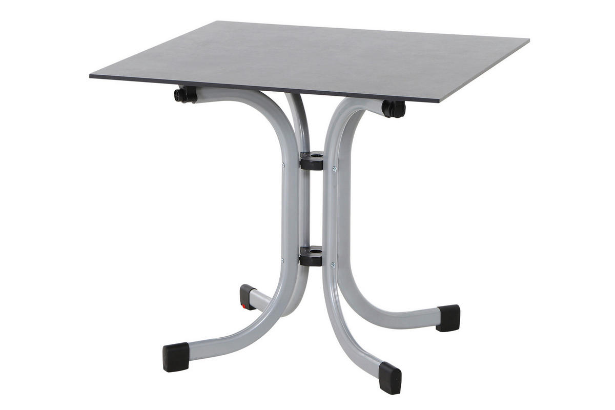 GARTENKLAPPTISCH 80/80/71 cm  - Anthrazit/Silberfarben, KONVENTIONELL, Holz/Kunststoff (80/80/71cm) - Siena Garden