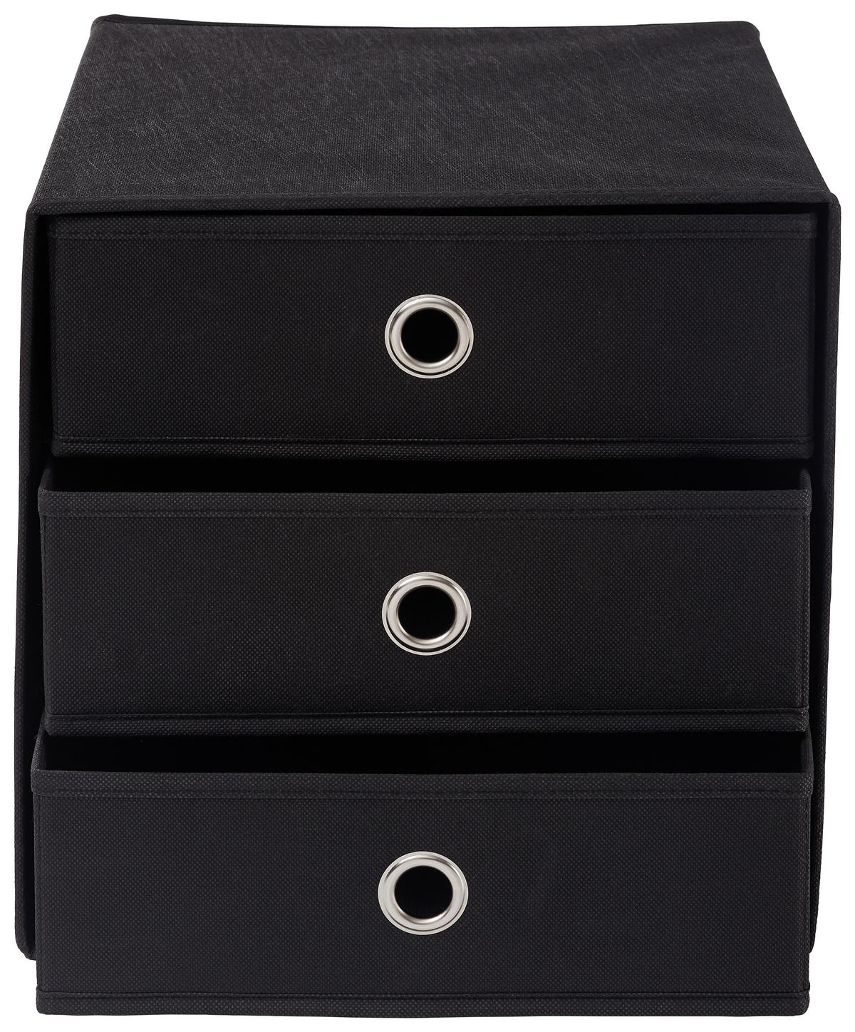 SKLADACÍ BOX, kov, textil, kartón, 32/32/31,5 cm - čierna/strieborná, Design, kartón/kov (32/32/31,5cm) - Carryhome