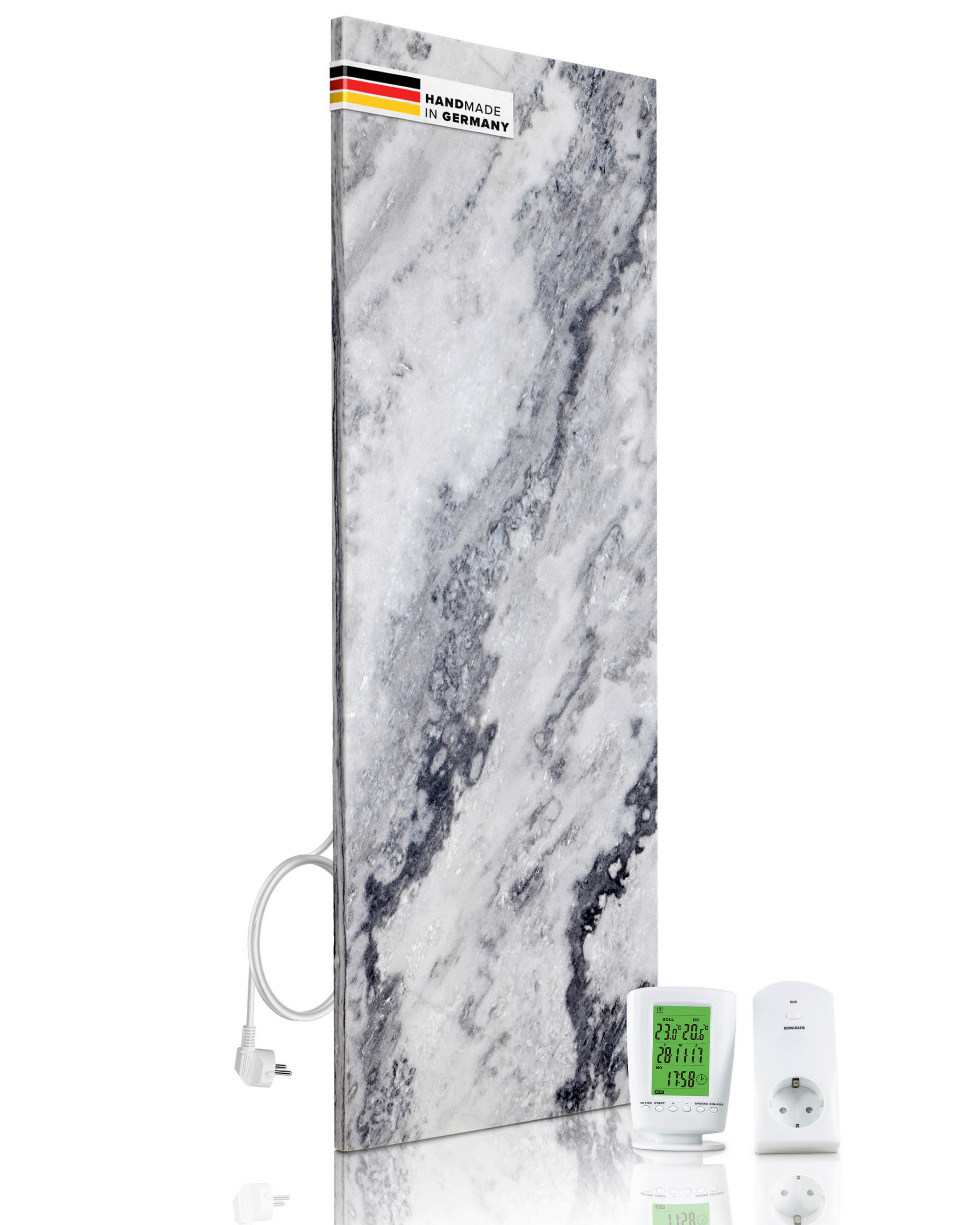 INFRAROT-HEIZPANEEL 800 W  - Hellgrau, Basics, Stein (100/40/2cm) - MID.YOU