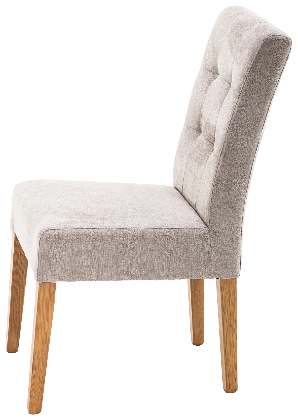 STUHL Webstoff Beige  - Eichefarben/Beige, KONVENTIONELL, Holz/Textil (48/95/61cm) - Carryhome