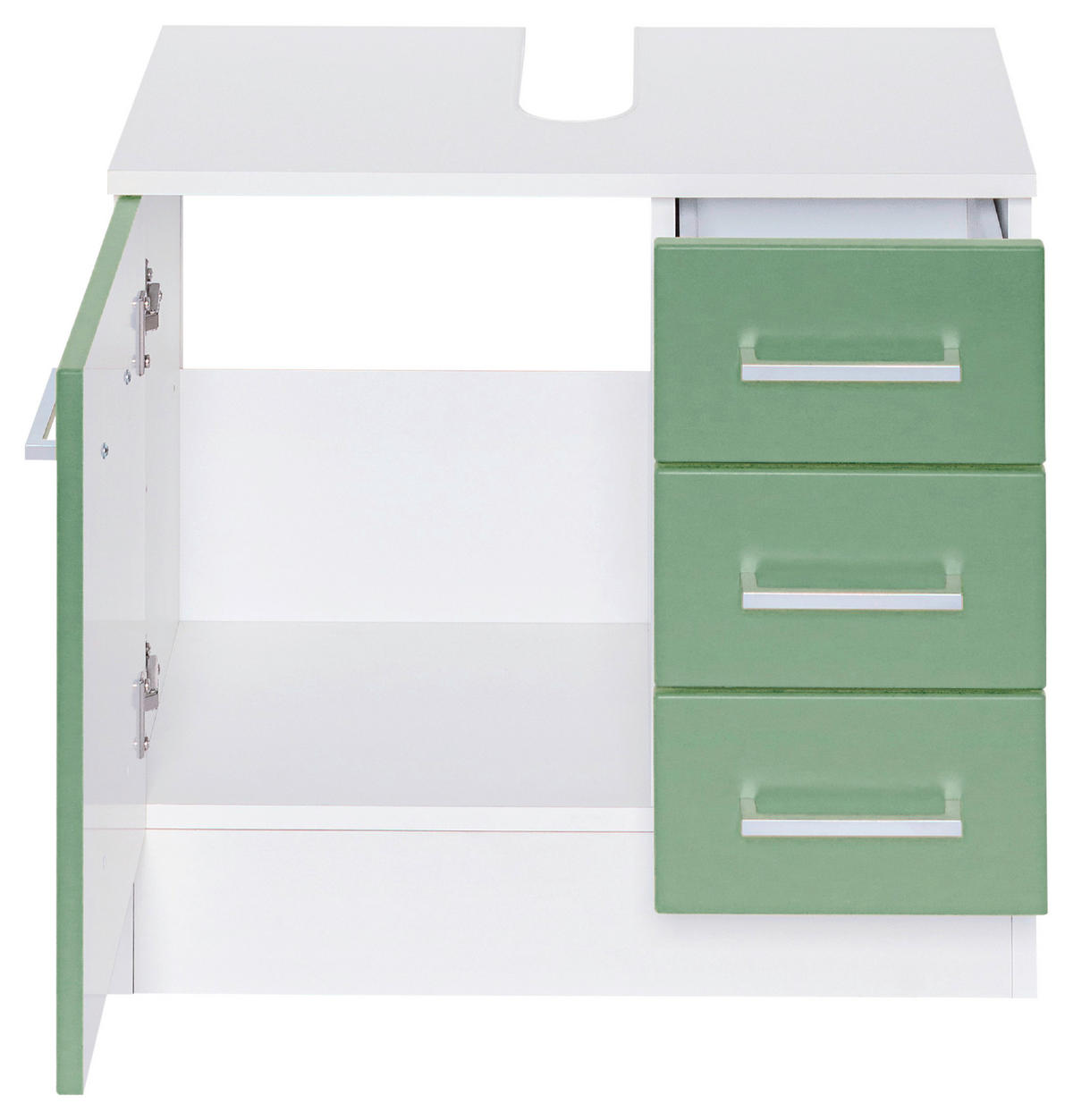 WASCHBECKENUNTERSCHRANK 60/56/35 cm  - Chromfarben/Weiss, Modern, Holzwerkstoff/Metall (60/56/35cm) - Held