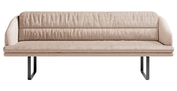 SITZBANK 255/89/68 cm Flachgewebe Beige Metall  - Beige/Schwarz, Design, Textil/Metall (255/89/68cm) - Dieter Knoll