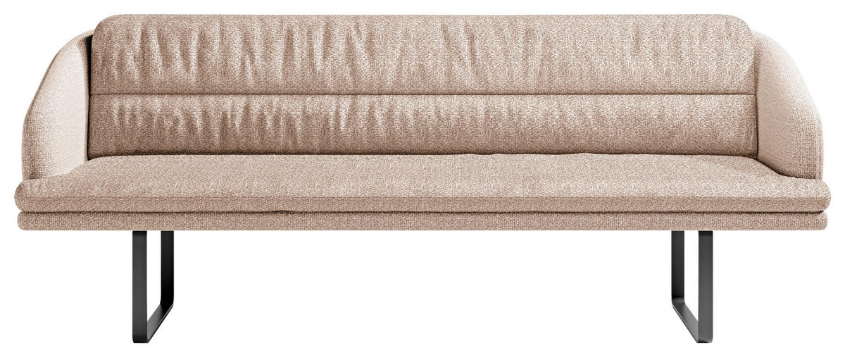 SITZBANK 255/89/68 cm Flachgewebe Beige Metall  - Beige/Schwarz, Design, Textil/Metall (255/89/68cm) - Dieter Knoll