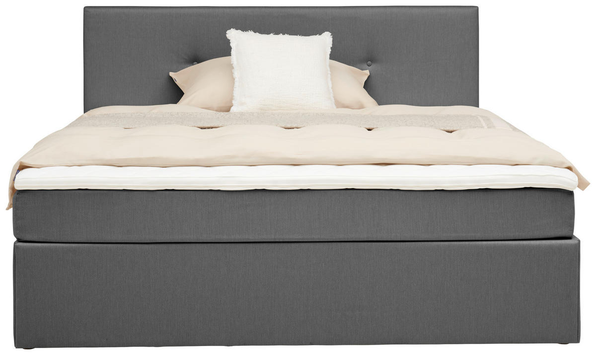 AMERICKÁ POSTEL, 180/200 cm, šedá - šedá/černá, Konvenční, dřevo/kompozitní dřevo (180/200cm) - P & B