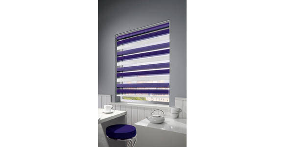 DOPPELROLLO 140/160 cm  - Violett/Weiß, Basics, Textil (140/160cm) - Homeware
