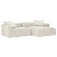ECKSOFA  in Chenille Creme, Beige  276/170 cm  - Beige/Creme, KONVENTIONELL, Kunststoff/Textil (276/170cm) - Carryhome