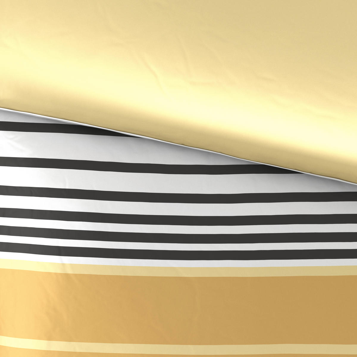 POSTELJINA SA DVA LICA WAVE 140/200 cm saten žuta, višebojna, crna, bela  - bela/višebojna, Trendi, tekstil (140/200cm) - Novel