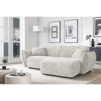 ECKSOFA Nelia Beige Chenille  - Beige/Schwarz, Design, Kunststoff/Textil (252/155cm) - P & B