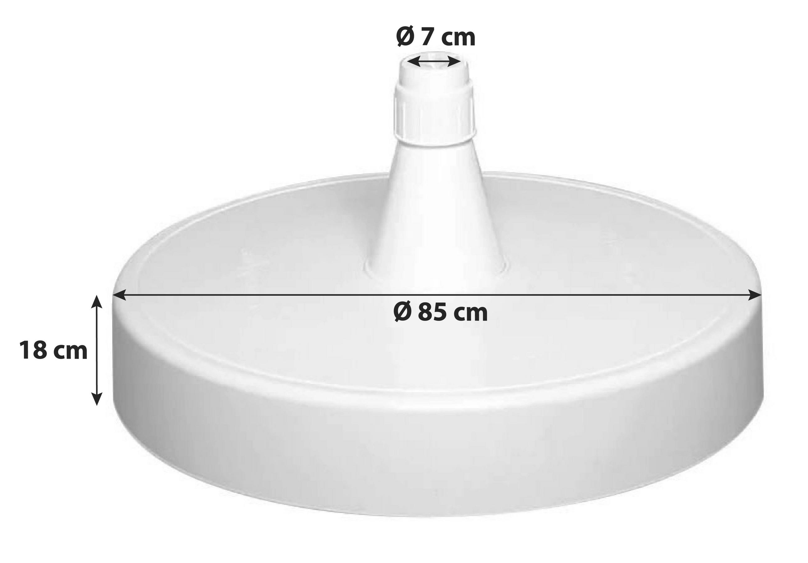 SONNENSCHIRMSTÄNDER - Weiß, KONVENTIONELL, Kunststoff (85cm) - Ambia Garden