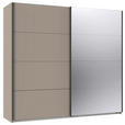 SCHWEBETÜRENSCHRANK  in Graphitfarben, Sahara  - Schwarz/Graphitfarben, Design, Glas/Holzwerkstoff (225/208/65cm) - Carryhome