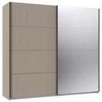 SCHWEBETÜRENSCHRANK 225/208/65 cm 2-türig Graphitfarben, Sahara  - Schwarz/Graphitfarben, Design, Glas/Holzwerkstoff (225/208/65cm) - Carryhome