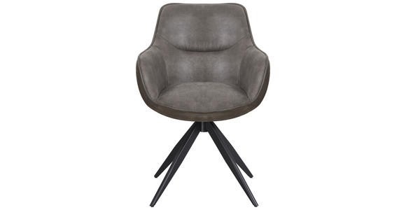 ARMLEHNSTUHL  in Eisen Mikrofaser  - Schwarz/Braun, Design, Textil/Metall (64/86/63cm) - Carryhome