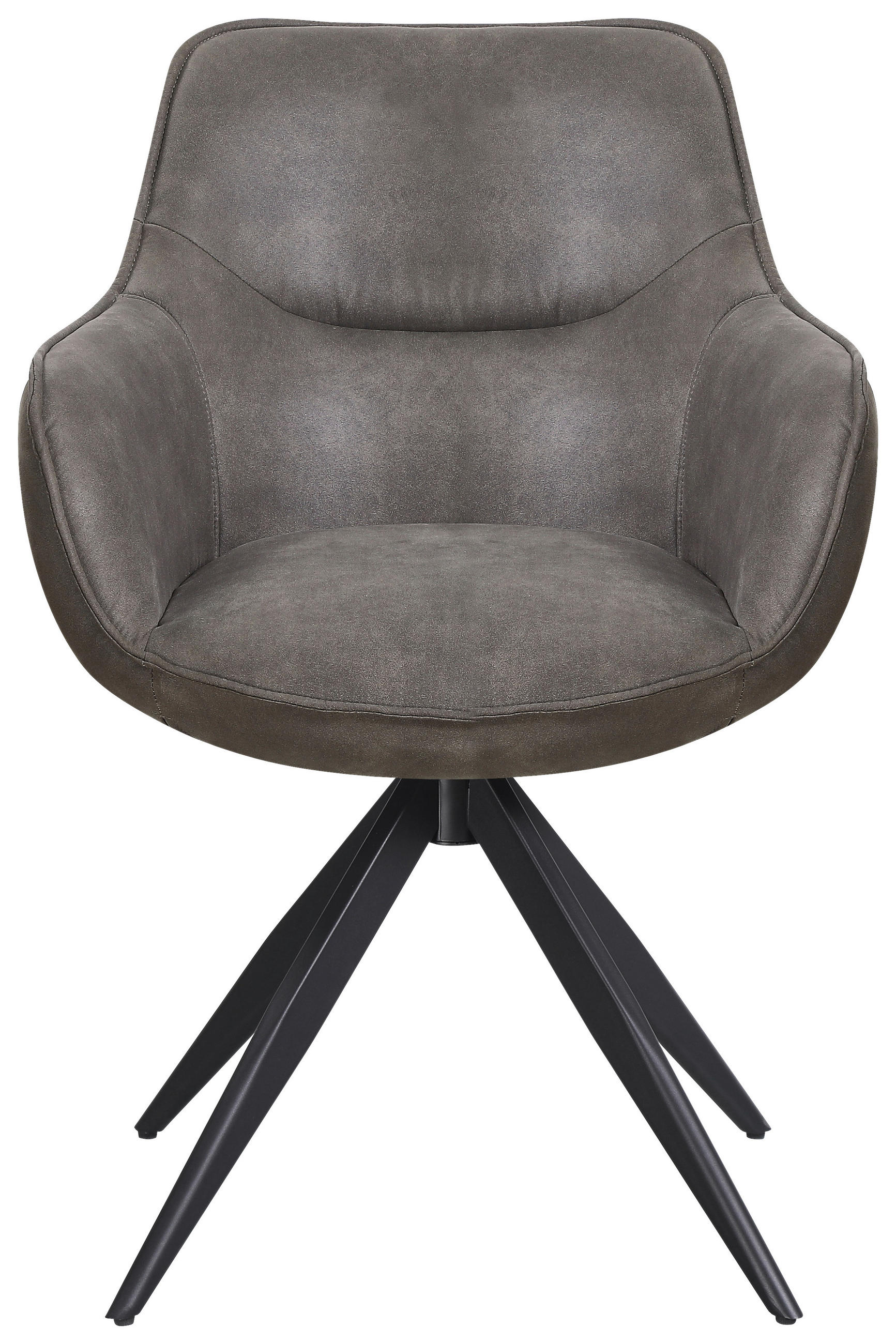 ARMLEHNSTUHL  in Eisen Mikrofaser  - Schwarz/Braun, Design, Textil/Metall (64/86/63cm) - Carryhome