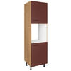GERÄTEUMBAUSCHRANK 60/216,6/58 cm  in Rot, Eichefarben  - Eichefarben/Rot, MODERN, Holzwerkstoff/Metall (60/216,6/58cm) - Nobilia