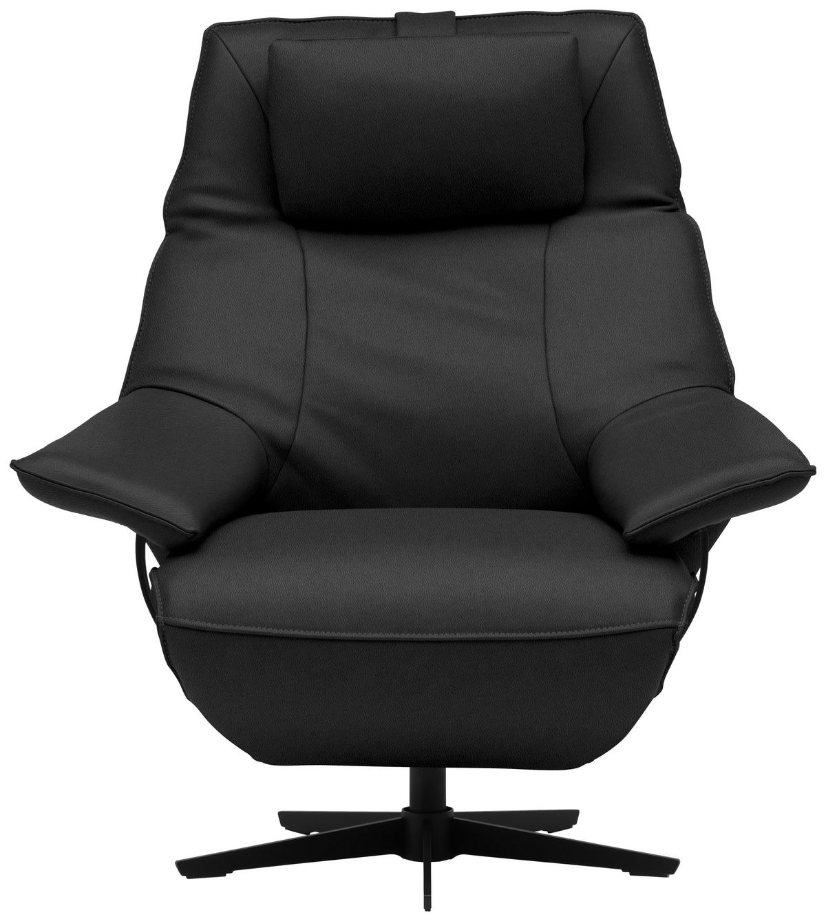 RELAXSESSEL in Leder Schwarzbraun  - Schwarzbraun/Schwarz, Design, Leder/Metall (92/79/82cm) - Dieter Knoll