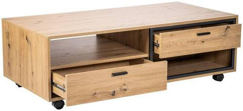 COUCHTISCH 120/60/40 cm rechteckig Schwarz, Eiche Artisan  - Schwarz/Eiche Artisan, Trend, Holzwerkstoff/Kunststoff (120/60/40cm) - Boxxx
