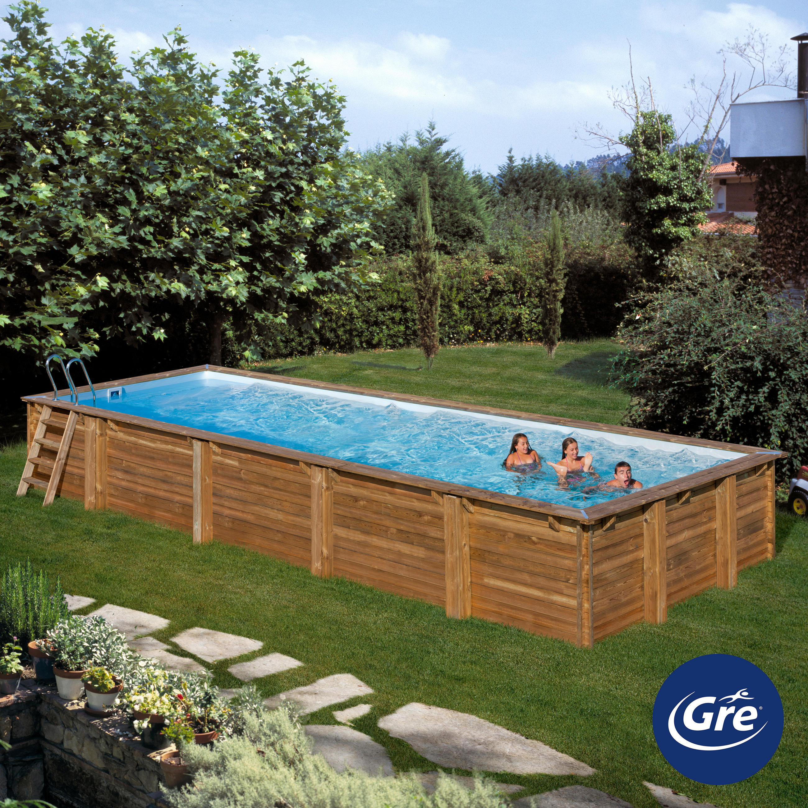 POOL-SET 1010/418/146 cm  - Anthrazit, KONVENTIONELL, Metall (1010/418/146cm) - Gre