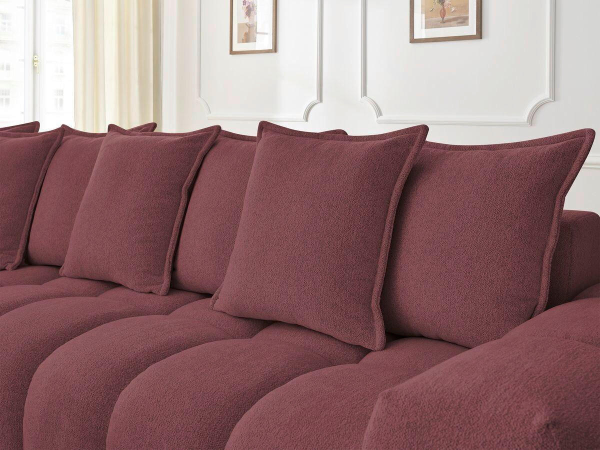ECKSOFA Ottomane links  EVEREST Rot Flachgewebe  - Rot/Schwarz, MODERN, Kunststoff/Textil (210/352cm) - Livetastic
