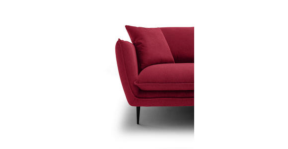 ECKSOFA  in Webstoff Dunkelrot  304/196 cm  - Schwarz/Dunkelrot, KONVENTIONELL, Textil/Metall (304/196cm) - Hom`in