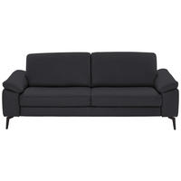 3-SITZER-SOFA Echtleder Anthrazit  - Anthrazit/Schwarz, Design, Leder/Metall (224/88/100cm) - Valdera