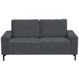 2-SITZER-SOFA  in Flachgewebe Anthrazit  - Anthrazit/Schwarz, Design, Textil/Metall (178/86/97cm) - Hom`in