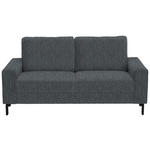 2-SITZER-SOFA  in Flachgewebe Anthrazit  - Anthrazit/Schwarz, Design, Textil/Metall (178/86/97cm) - Hom`in