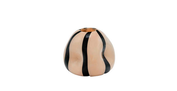 VASE 18 cm  - Creme/Schwarz, Design, Glas (21/18cm) - Ambia Home