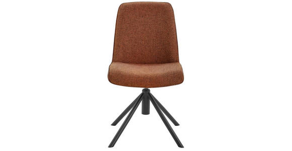 STUHL  in Eisen Flachgewebe Metall, Textil  - Rostfarben/Schwarz, Design, Textil/Metall (49/88/64cm) - Novel