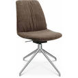 STUHL  in Aluminium Velours Metall, Textil  - Alufarben/Braun, Design, Textil/Metall (46/81,5-84,5/55cm) - Johann Jakob