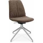 STUHL  in Aluminium Velours Metall, Textil  - Alufarben/Braun, Design, Textil/Metall (46/81,5-84,5/55cm) - Johann Jakob