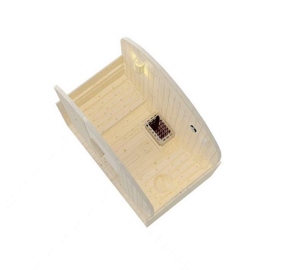 SAUNA für 2 Personen Island  - Naturfarben, KONVENTIONELL, Glas/Holz (189/200/120cm)