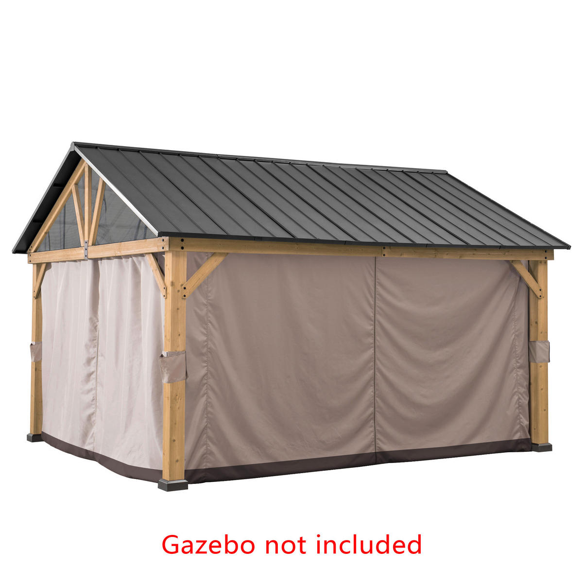 PAVILLON-SEITENTEIL   - Braun, Basics, Textil (378/208cm) - Modante